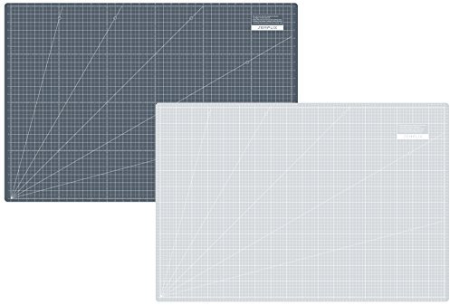 SEMPLIX Schneidematte A1 in Grün, Rosa, Grau, Türkis, Lila. Ideal fürs Basteln, Nähen und Patchworken. 90x60 Beidseitig Bedruckt. Vorderseite cm, Rückseite inch Bemaßung