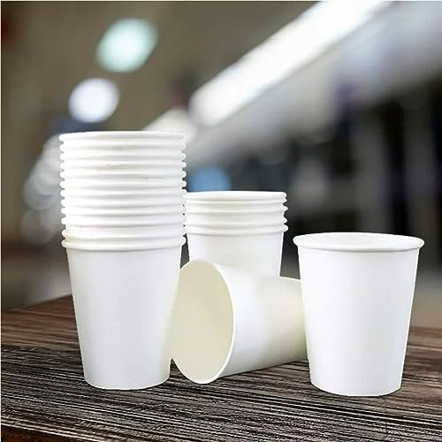 HOT BARGAINS Single Wall Paper Cups for Hot Drinks, 12oz/360ml Capacity, White, 100 Count