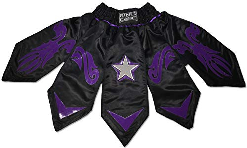 Gladiator Style MMA Boxing Muay Thai Shorts - Purple/Black (Medium)