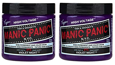 Manic Panic Violet Night Classic Cream, vegan, tierversuchsfrei, semi-permanente violette Haarfarbe, 2 x 118 ml