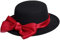 COSDREAMER Damen Viktorianischer Hut Vintage Schleifen Fedora Hut (rot)