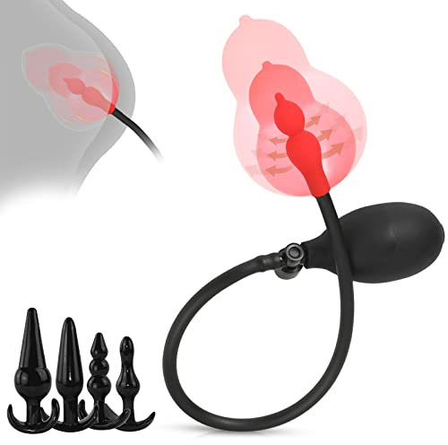 BDSMYOU Aufblasbar Analplug mit Pumpe & Buttplug 4 Stile,Verstellbar Anal Plug Analkugeln,Butt plug Dildo Analspielzeuge,Analkette,Anal Beads,Anal Dildo,Dildo xxl,Riesen Dildo Anal Spreizer Anal Toy