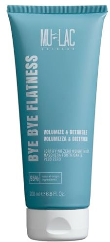 MULAC | BYE BYE FLATNESS - Maschera Capelli Fortificante Peso Zero per Capelli Sottili, Districa e Dona Spessore, 250ml