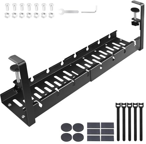 Chemins de Câbles, Gestion Cable Bureau sans Perçage,Cable Management,Panneau de Gestion de câbles, Guide-câbles avec Conduit encoché,Organisateur de Cable pour Bureau à Domicile