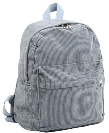 Schulrucksack Teenager, Cord Rucksack, Causal Travel Schultaschen, Rucksack Aesthetic für Lässig Schule Travel Wandern Arbeit (Grau)