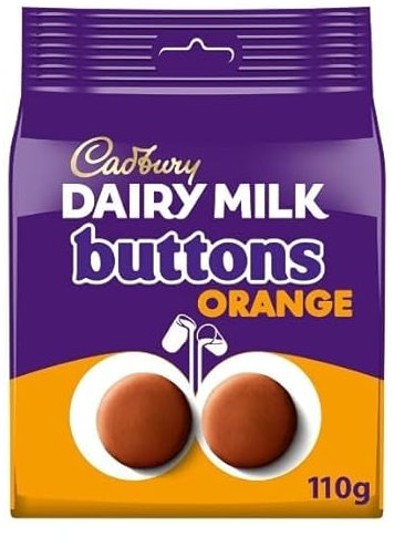 3 x Dairy Milk Orange Chocolate Giant Buttons Bag 110G Delicious Tasty And Twisty Treat Gift Hamper For Birthday,Christmas