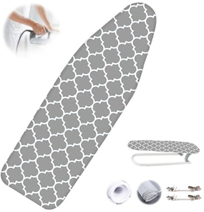 Cover For Ironing Board Ironing Board Cover And Thick Padding Easy To Install Scorch Resistant Waterproof Dustproof For Ironing Board Steam Iron For Home, Laundry ( Color : Grey , Size : 95-99x31-35cm