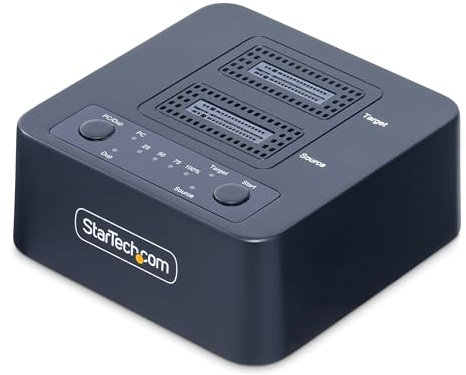 StarTech.com 1:1 M.2 NVMe Drive Duplicator, 90GBpm Standalone M.2 SSD Cloner/Copier
