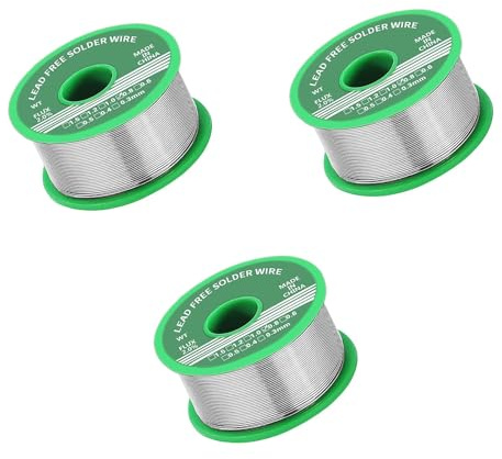 3 unidades de estaño para soldar de 0,8 mm, sin plomo con núcleo de colofonia, estaño de soldadura con fundente 20 g, alambre de soldadura para la reparación y el bricolaje de componentes electrónicos