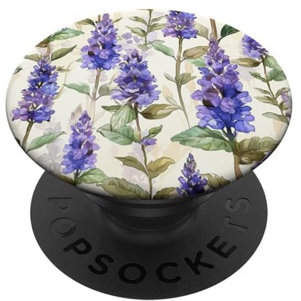 Anise Hyssop Flower Watercolor Pattern Graphic PopSockets Swappable PopGrip