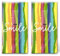 20 einzelne Taschentücher Spruch Smile in Farbstreifen. 2 Packungen mit 10 einzelnen Papiertaschentücher bedruckt als Geschenk.