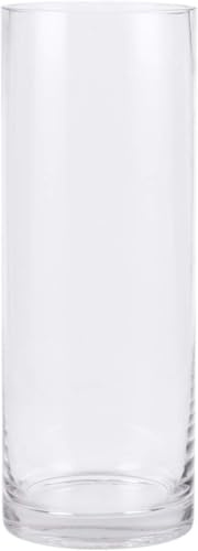 PEPAXON Glasvase für Blume Transparente Vase Hoher Zylinder Klare Blumenvase Transparente Vase für Tischdekoration (10x30cm)