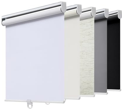 AOSKY Blackout Roller Blinds without Cord for Windows and Doors with Spring System - UV Protection Roller Blinds Room Darkening for Home and Office (60 cm W x 180 cm H, White)