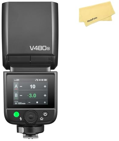 Godox V480N TTL Camera Flash for Nikon Camera Flash Speedlite Speedlight Light,GN50,2.4G HSS 1/8000s, 650 Full-Power Flashes, 1.7s Recycle Time, 10 Levels LED Modeling Lamp