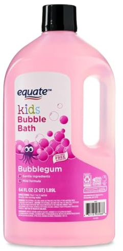 Equate Kids Bubble Bath, Bubblegum Scent, Gentle Formula, 64 FL OZ
