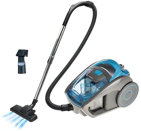 EagerMinds Beutelloser Staubsauger, leistungsstarker Bodenstaubsauger 2800W, HEPA Filter Bodendüse für Parkett, 1.5L Dustbox, 5m Aktionsradius, für Tierhaare/Teppiche/Hartböden (A)