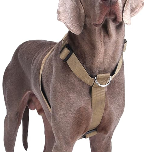 Hundegeschirr Mittelgroße Grosse Hunde, Taktisches Hundegeschirr Ausbruchsicheres, Gepolsterte Anti Zug Brustgeschirr Weich Verstellbares Dog Harness für Hunde Alltag und Training (Khaki, XL)