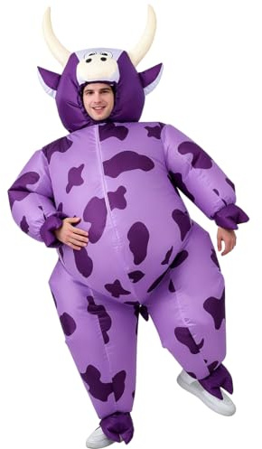 JASHKE Disfraz Vaca Adulto Disfraz Vaca Inflable Traje Vaca Inchable Adultos Disfraz Vacas de Halloween Adulto