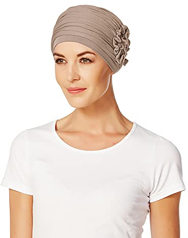 Christine, Copricapo Lotus-Uni Bamboo, turbante per chemio Tortora Etichettalia unica