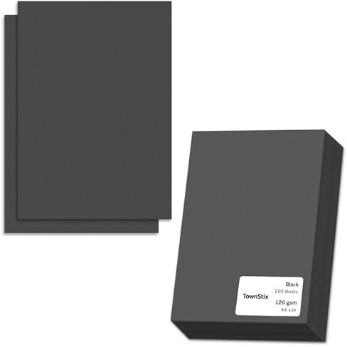 200 Ark, 120 g/m² - A4 Svart Papper Kartongpapper För Konst Och Hantverk