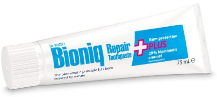 Dr. Wolff's Bioniq Repair Plus Dentifricio 75ml | Senza fluoro con idrossiapatite biomimetica | per denti sensibili | Aiuta a ridurre il sanguinamento delle gengive