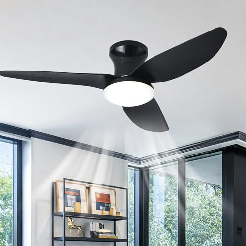 Dceinz Grande Plafonnier Ventilateur de Plafond Salon Dimmable Télécommande LED Lustre Ventilateur De Plafond Réversible Silencieux Dc Lumiere Ventilateur Plafond 6 Vitesses Smart Pour Chambre