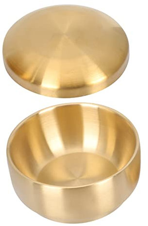 Alipis Ciotola Zuppa Acciaio 304 Doppio Con Coperchio Contenitore Metallo Resistente e Termico Per Casa e Riso Piccola Cubilose Bowl Per Famiglie e Ristoranti