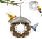 WDKXCN Meisenknödelhalter Edelstahl, Halter für Meisenknödel mit Dach, Metall Vogelfutterspender zum Aufhängen, Meisenknödel Futterring, Meisenknödelring, Maisenknödelhalterung für 8-10 Meisenknödel