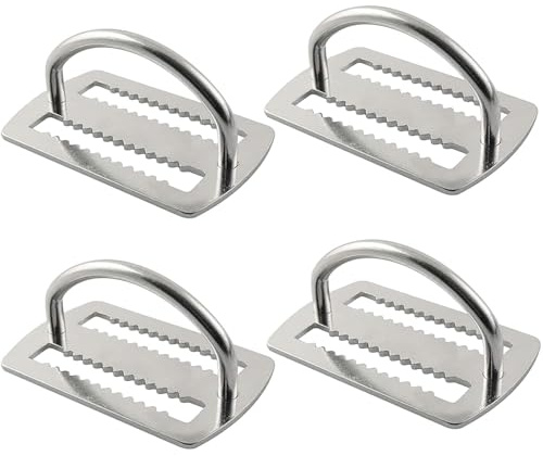 Scuba Diving Weight Belt D-Ring Set, 5 cm Stainless Steel Retainer Buckles, 4-Pack