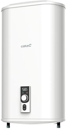 Cata Termo Eléctrico Reversible CTRS-50 E-REV SLIM Capacidad de 46L Doble Tanque Protección Super aislamiento Indicador Anti-hielo Potencia 2.000W Display Digital Color Blanco