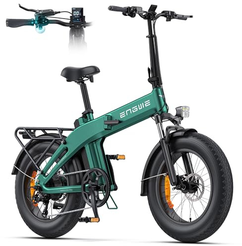 ENGWE EP-2 3.0 Boost Bicicleta Eléctrica Plegable, Batería de 48V y 13,5AH, Autonomía de hasta 120KM, Motor de 75 NM, Frenos Hidráulicos (Estándar, Verde)
