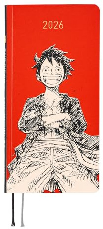 Hobonichi Techo 2026 Spring Weeks – ONE PIECE tidning: Straw Hat Luffy (röd) (Japanese, Tall & Slim, april start)