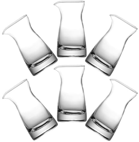 TOVINANNA 6 Pezzi Bricco di Vetro Piccolo da 80 Ml per Latte Design Elegante e Funzione di Conservazione Ottimale per Casa e Ristorante