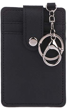 SimpleLif Soft Leather Wallet Case with Key Ring and Key Ring, Black, 7.3x11cm, Classic, Black, 7.3x11cm, Classic