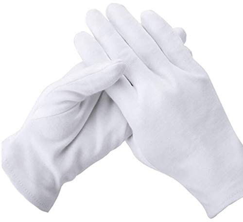 YMWALK Lot de 12 paires de gants blancs en coton doux pour l'inspection des pièces de monnaie, la protection et la décoration, réutilisables pour la santé et le travail quotidien