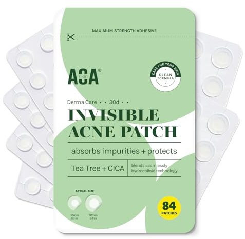 AOA Studio Absorbing Cover Healing Invisible Acne Patch Blemish Spot, Treatment, Facial Acne Patch Vegan, Cruelty Free, Hydrocolloid, Two Sizes 10mm 12mm (Total 84 Counts)