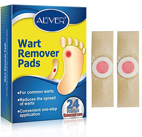 Wart Removal Plasters, 24Pcs Wart Remover for Hands Feet Corn Removal Plaster with Hole, Remover Plantar Warts, Callus, Stops Wart Regrowth (A)