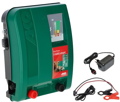 AKO Duo Power X 6000 smart, Weidezaungerät Expert, 12/230 V Duo Gerät, Input 7.50 J, max. Spannung 12.000 V, für Zäune bis 40 km, 5 Jahre Garantie, Made in Germany