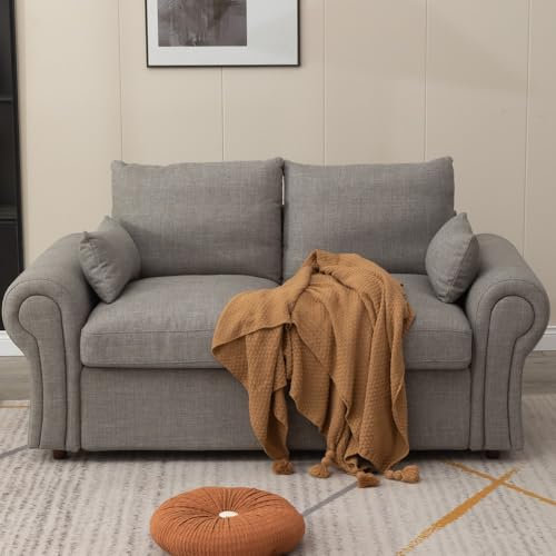 Panana 2 Seater / 3 Seater Fabric Sofa with Under Storage - Light Grey Linen Fabric