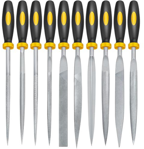 10PCS Needle Files, Metal File, Metal Files for Steel, File Set, Needle Files, Files Tools, Needle Files for Metal, Half Round File, Suitable for Metal, Wood, Jewelry, Model, DIY and Nearly All Uses