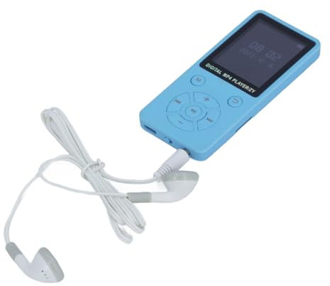 Lettore MP3 da 32 GB, Lettore Musicale Bluetooth con Schermo da 1,8 Pollici con Altoparlante, Video, FM, E-book, Visualizzatore di Foto, Cuffie, Lettore MP4 HiFi Supporta (BLUE)