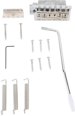 Tremolo Guitar Bridge 52,5 Mm Zinklegering Vintage Tremolo Bridge Ersätter Elektrisk Gitarrbro med Stång (Silver)