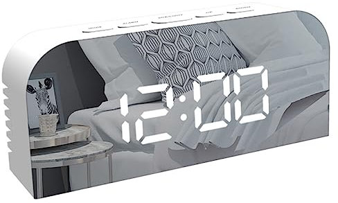 Ciieeo Heimuhr Kleiner Digitaler -wecker Abs-Material Spiegel Dual-USB-Aufladung Stilvoll Und Praktisch Für Das Schlafzimmer