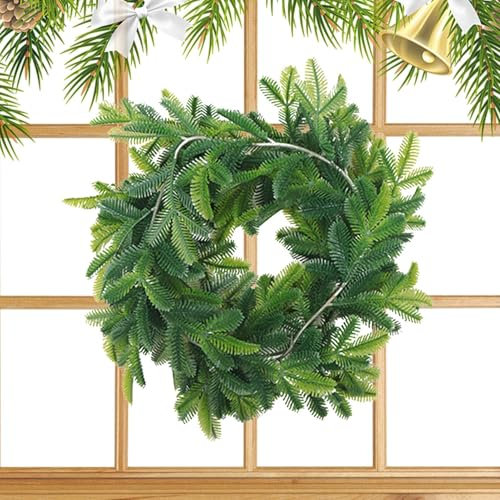 Norfolk - Ghirlanda di pino artificiale, ghirlanda verde artificiale, colori vivaci, decorazione natalizia per porta d'ingresso, finestra, tavoli da pranzo, camini