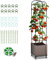 ZIKEBTUY 40x30x150CM Garden Planter with Trellis for Climbing Plants, Movable Flower Box with 4 Casters, Accessories: 10 Clasps, 10 Clips, 1 Plastic Cable, 10 Cable Ties