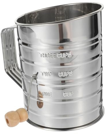 Alipis Stainless Steel Mesh Flour Sifter Double Manual Sifting Strainer for Baking Effortless Powdered Sugar Duster for Icing Sugar Cocoa and Almond Flour Kitchen Random Style