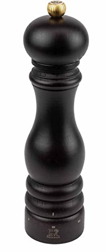 PEUGEOT - Paris u'Select 22 cm Salt Mill - 6 Predefined Grind Settings - Powdered Salt Innovation, Zirlion Mechanism - PEFC-Certified Wood - Made in France - Chocolate Finish