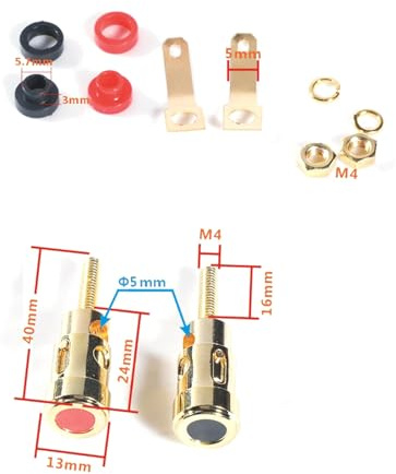 XuQiZZpp 2Pcs/set Horn Binding Posts Horn Connection Pillars Banana Plug Terminals Banana Connectors Socket Grounding Column
