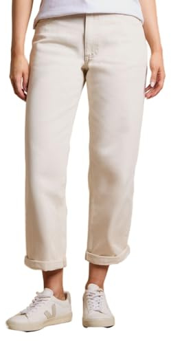 Dorothy Perkins Boyfriends Ankle Grazer Fold Up Jeans, 12, Ecru