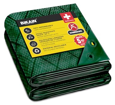 Lona universal impermeable extra resistente de 8x12m verde.